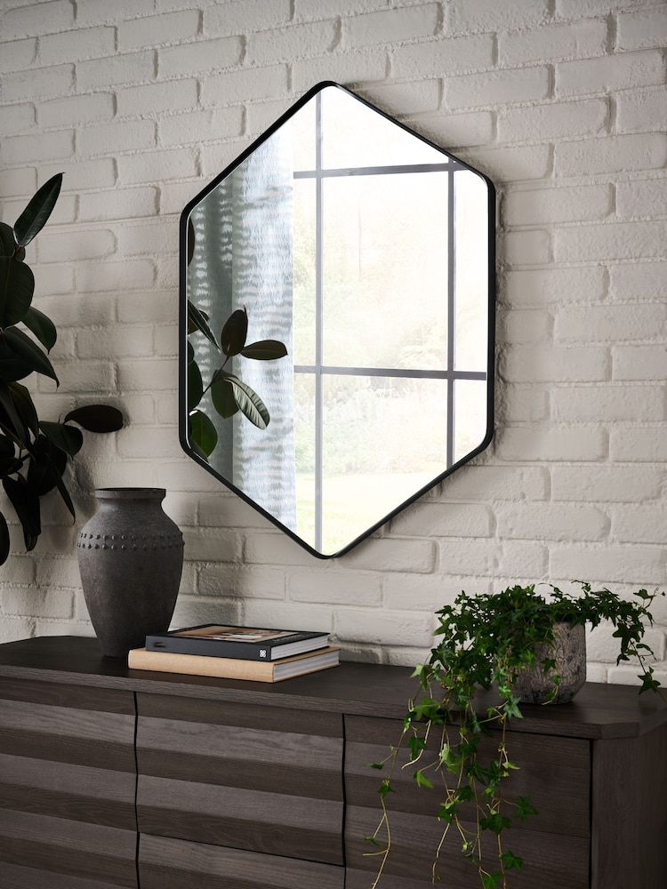Black Hexagon Wall Mirror - Image 2 of 5