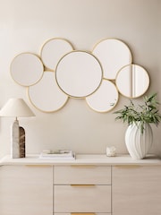 Gold Round Cluster Mirror - Image 2 of 6