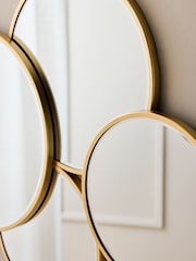 Gold Round Cluster Mirror - Image 3 of 6
