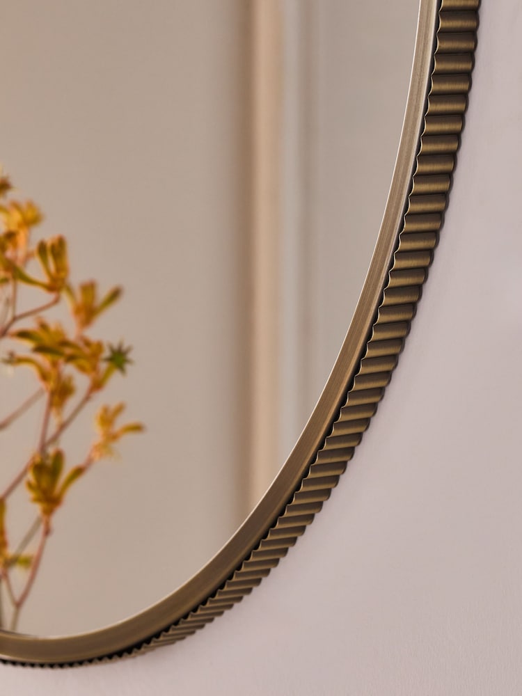 Neutral Hollis Ribbed Wall Mirror - Image 2 of 5