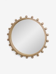 Neutral Round Bobbin Wall Mirror - Image 1 of 3
