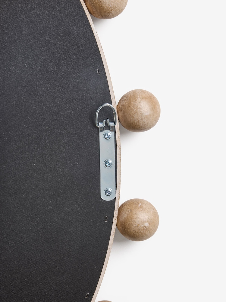 Neutral Round Bobbin Wall Mirror - Image 3 of 3