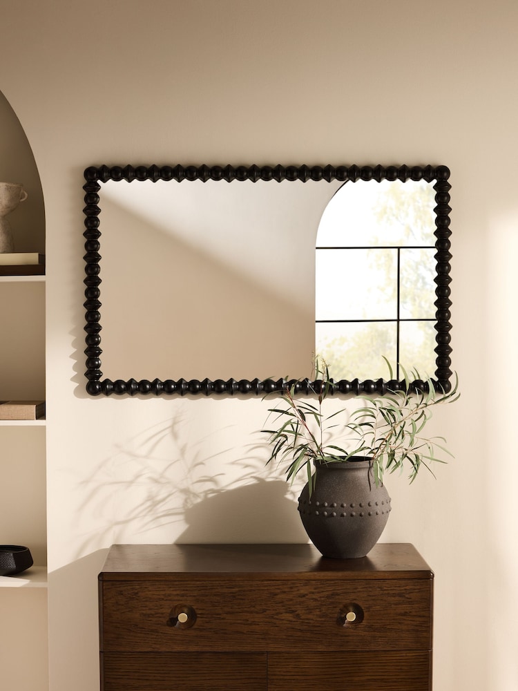 Black Global Bobbin Wall Mirror - Image 2 of 5