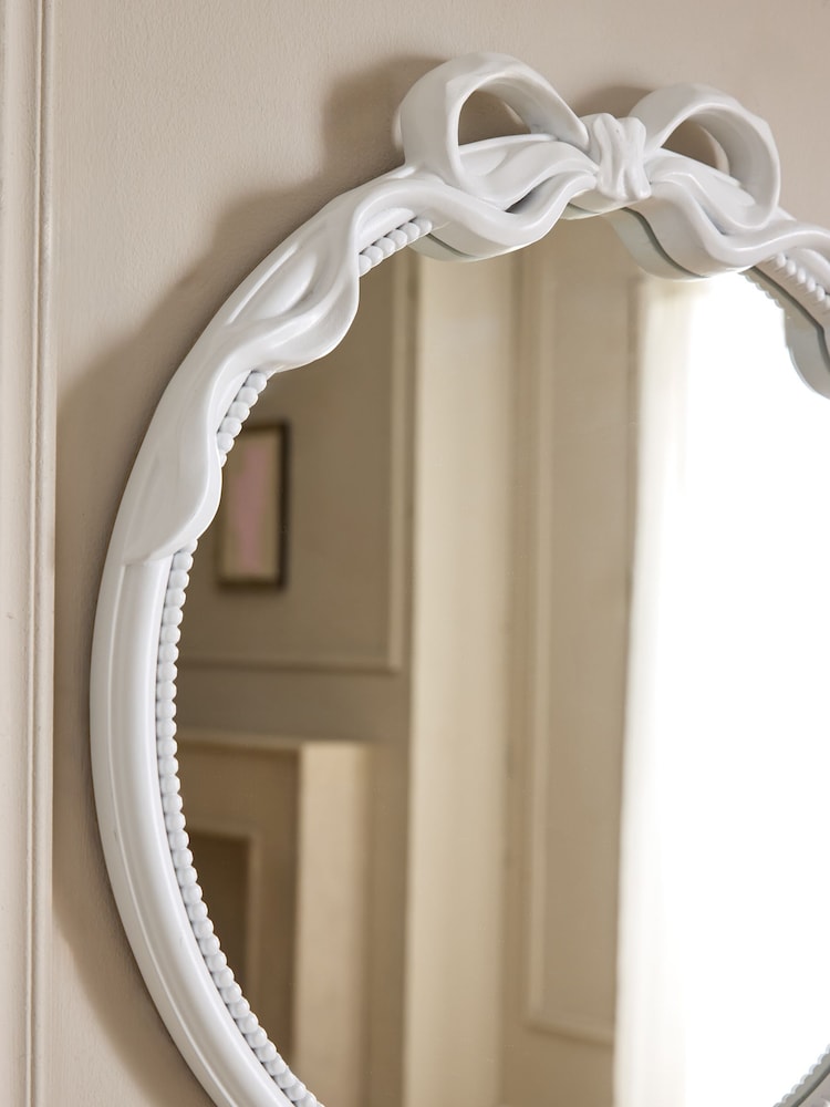 White Bow Wall Mirror - Image 4 of 4 White Bow Wall Mirror - Image 4 of 4