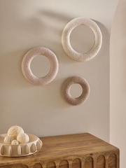 Set of 3 Neutral Boucle Mirrors - Image 1 of 5