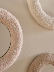 Set of 3 Neutral Boucle Mirrors - Image 2 of 5