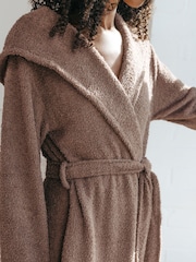 Chelsea Peers Brown Boucle Knit Dressing Gown - Image 4 of 5