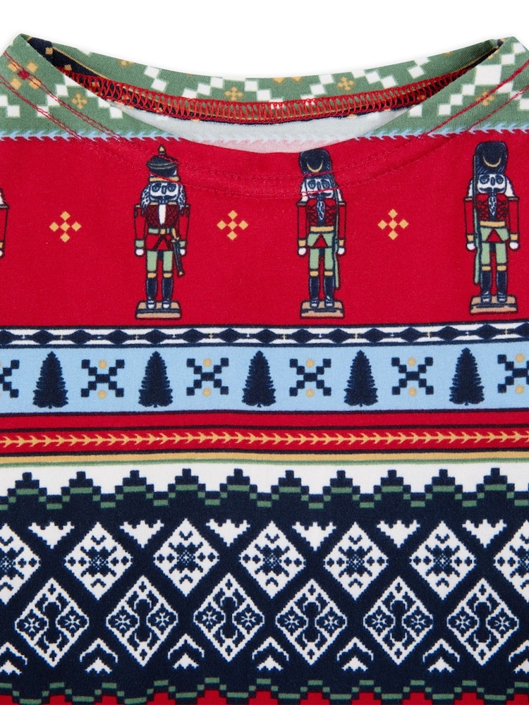 Chelsea Peers Red Pet  Christmas Nutcracker Fair Isle Print Pyjama T-shirt - Image 4 of 4