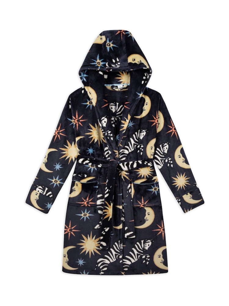 Bata de tejido polar con estampado de cebras celestiales de Chelsea Peers - Imagen 5 de 5