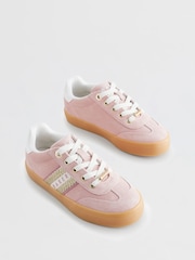 Розовый - Baker by Ted Baker Girls Low Top Trainers with Gum Sole - Image 2 of 5