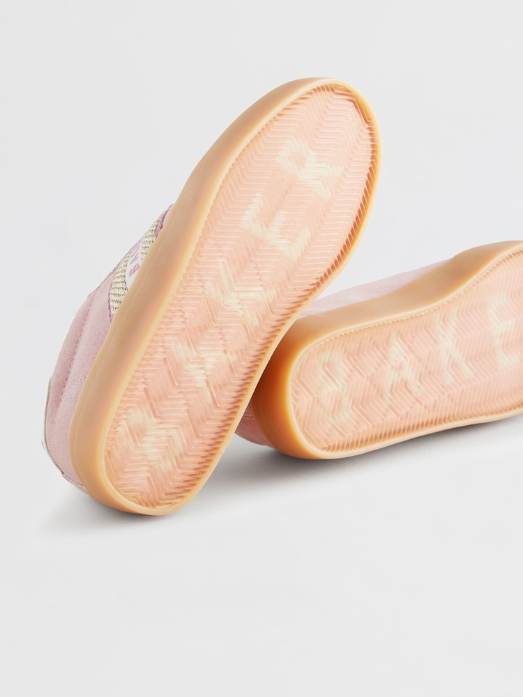 Розовый - Baker by Ted Baker Girls Low Top Trainers with Gum Sole - Image 5 of 5