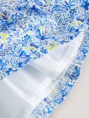 Blue Floral Baby Frill Collar Tiered 100% Cotton Dress (0mths-2yrs) - Image 10 of 11