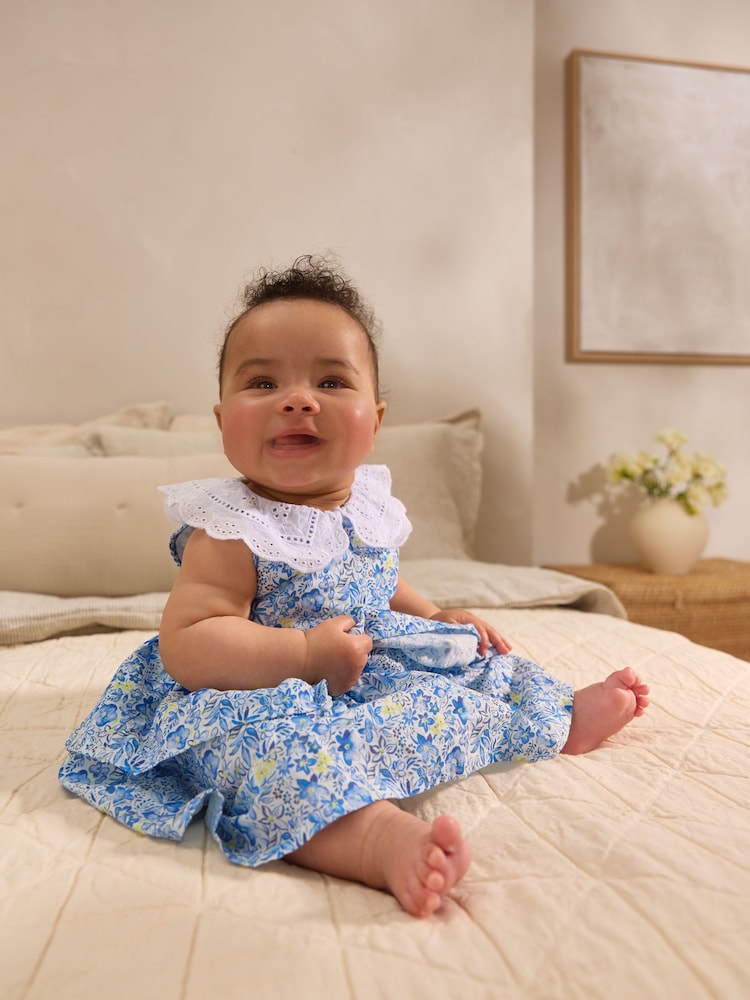 blue floral toddler dress Blue Flower Girl Dress Kid Toddler Birthday Princess Gown J744 Blue / child-2 main image 1