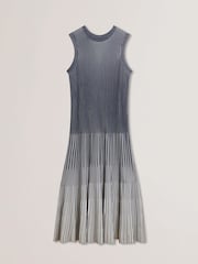 Ted Baker Blue Dilylaa Textured Stripe Knitted Dress - Image 4 of 5