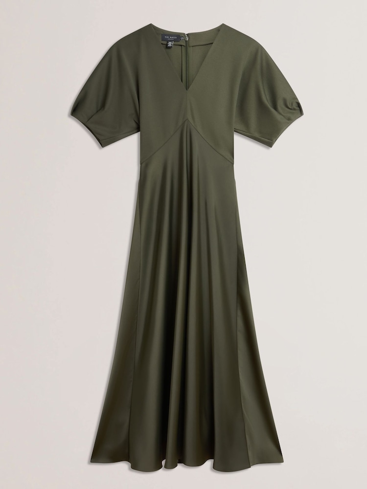 Buy Ted Baker Green Edulis Ponte Bodice Satin Skirt Midi Dress from Next Italy Buy Ted Baker Green Edulis Ponte Bodice Satin Skirt Midi Dress from Next Italy