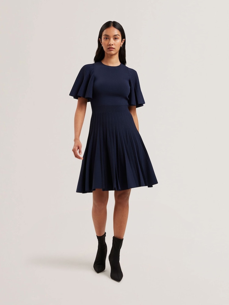 Ted Baker Blue Celinha Angel Sleeve Knitted Maxi Dress - Image 1 of 5
