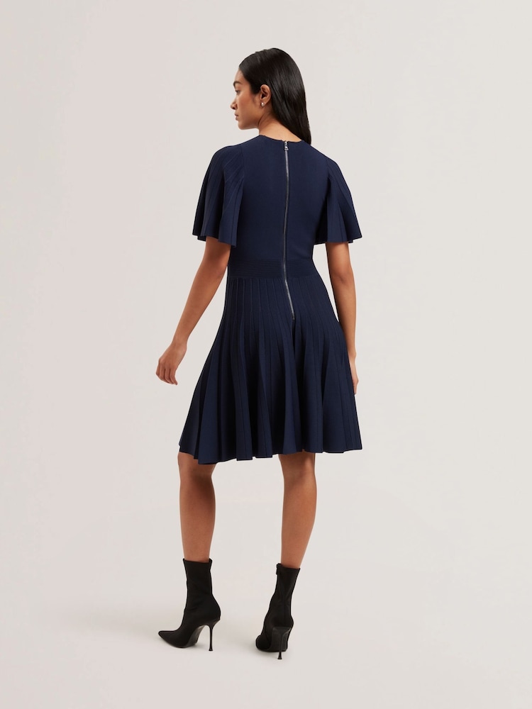 Ted Baker Blue Celinha Angel Sleeve Knitted Maxi Dress - Image 2 of 5