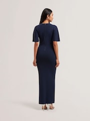 Ted Baker Blue Alenha Knitted Angel Sleeve Mini Dress - Image 2 of 3