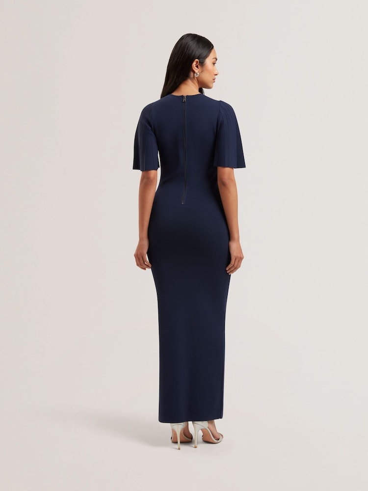 Ted Baker Blue Alenha Knitted Angel Sleeve Mini Dress - Image 2 of 3