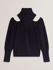 Ted Baker Blue Elanaa Cut Out Detail Knit Sweater - Image 5 of 5