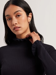 Azul - Suéter Ted Baker Janittt Rib Funnel com babado - Imagem 4 de 6
