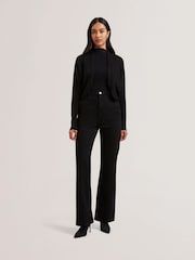 Ted Baker Black Gabrlaa Circular Knit Cropped Shrug Cardigan - Image 1 of 6