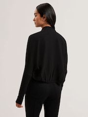 Ted Baker Black Gabrlaa Circular Knit Cropped Shrug Cardigan - Image 3 of 6