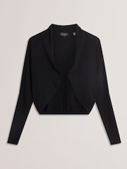 Ted Baker Black Gabrlaa Circular Knit Cropped Shrug Cardigan - Image 5 of 6