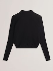 Ted Baker Black Gabrlaa Circular Knit Cropped Shrug Cardigan - Image 6 of 6