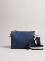 Ted Baker Blue Darceyy Branded Webbing Leather Cross-Body Bag - Image 2 of 5