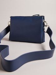 Ted Baker Blue Darceyy Branded Webbing Leather Cross-Body Bag - Image 3 of 5