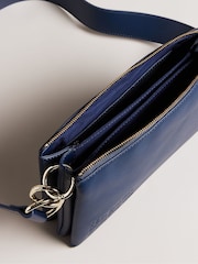 Ted Baker Blue Darceyy Branded Webbing Leather Cross-Body Bag - Image 4 of 5