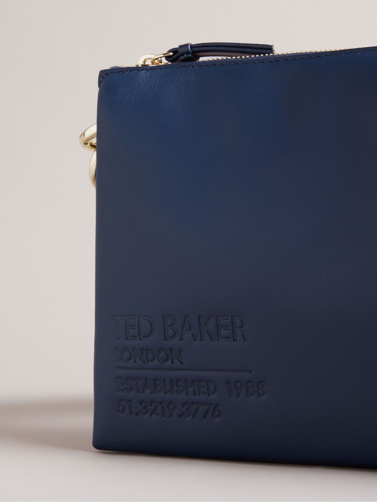 Ted Baker Blue Darceyy Branded Webbing Leather Cross-Body Bag - Image 5 of 5
