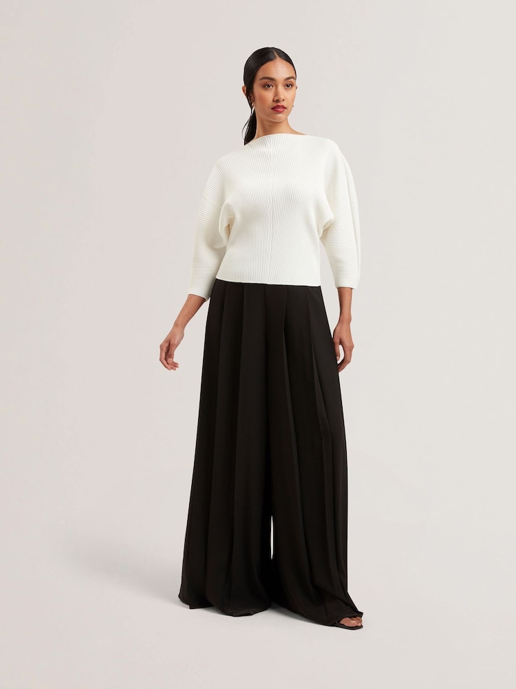 Ted Baker Cream Lilabth Sculptured Rib Sweater - Image 1 of 6