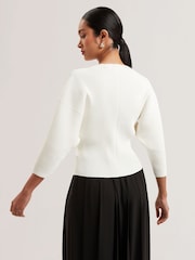 Ted Baker Cream Lilabth Sculptured Rib Sweater - Image 2 of 6