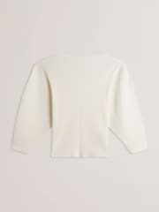 Ted Baker Cream Lilabth Sculptured Rib Sweater - Image 5 of 6