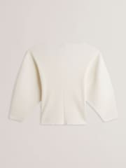 Ted Baker Cream Lilabth Sculptured Rib Sweater - Image 6 of 6