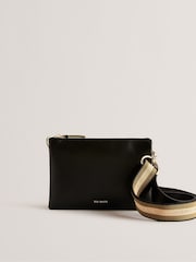 Ted Baker Black Darceyy Branded Webbing Leather Cross-Body Bag - Image 4 of 6