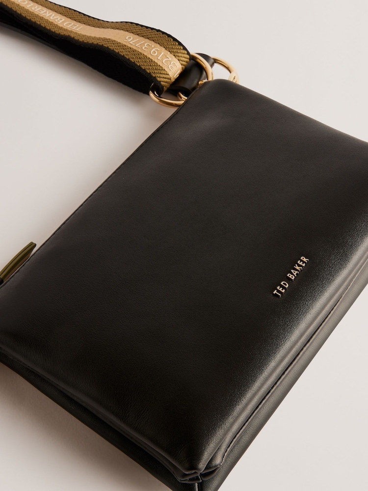Ted Baker Black Darceyy Branded Webbing Leather Cross-Body Bag - Image 6 of 6