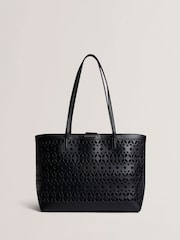 Ted Baker Black Lissyna Laser Cut Mid Shopper Bag - Image 1 of 4