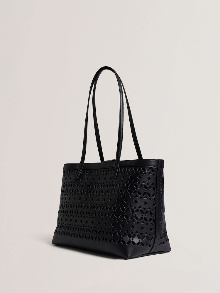 Ted Baker Black Lissyna Laser Cut Mid Shopper Bag - Image 2 of 4