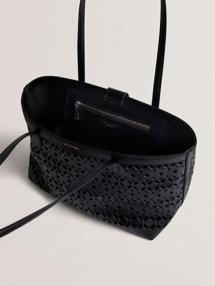 Ted Baker Black Lissyna Laser Cut Mid Shopper Bag - Image 4 of 4