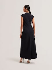 Ted Baker Blue Kyamos Drape Detail Slip Maxi Dress - Image 2 of 5
