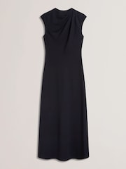 Ted Baker Blue Kyamos Drape Detail Slip Maxi Dress - Image 4 of 5