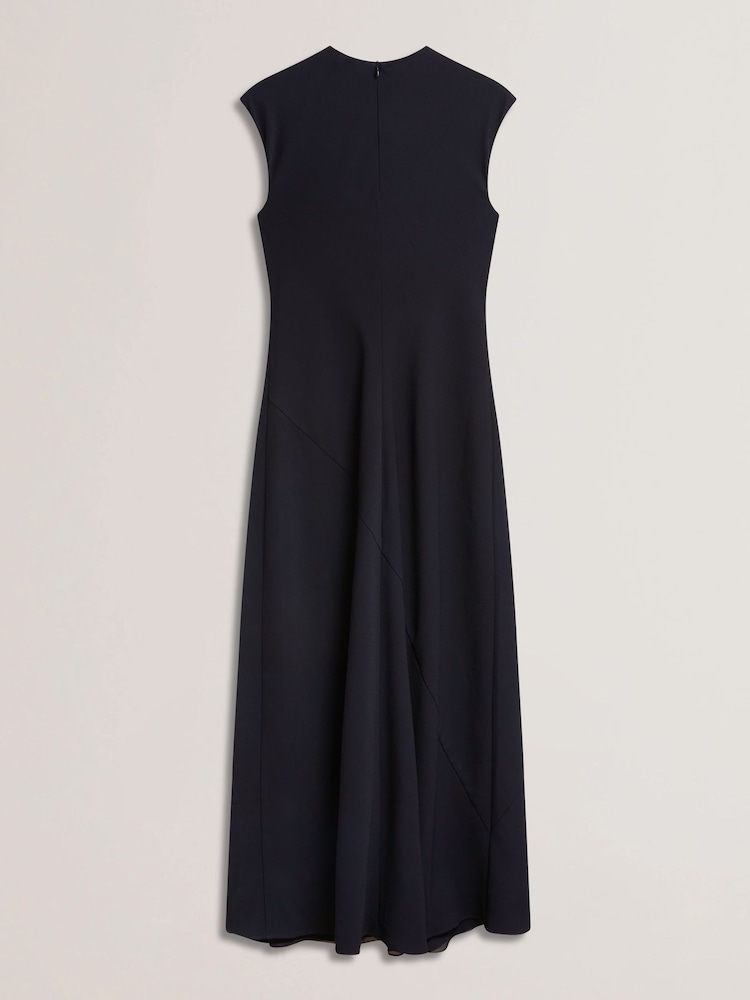 Ted Baker Blue Kyamos Drape Detail Slip Maxi Dress - Image 5 of 5