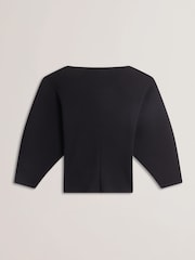 Ted Baker Black Lilabth Sculptured Rib Sweater - Image 6 of 6