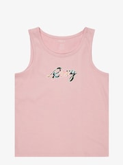 Roxy Pink There Is Life Graphic Logo 100% Cotton Vest Top - Image 1 of 3