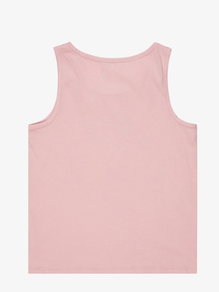 Roxy Pink There Is Life Graphic Logo 100% Cotton Vest Top - Image 2 of 3 Roxy Pink There Is Life Graphic Logo 100% Cotton Vest Top - Image 2 of 3
