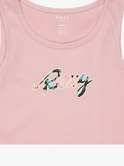 Roxy Pink There Is Life Graphic Logo 100% Cotton Vest Top - Image 3 of 3