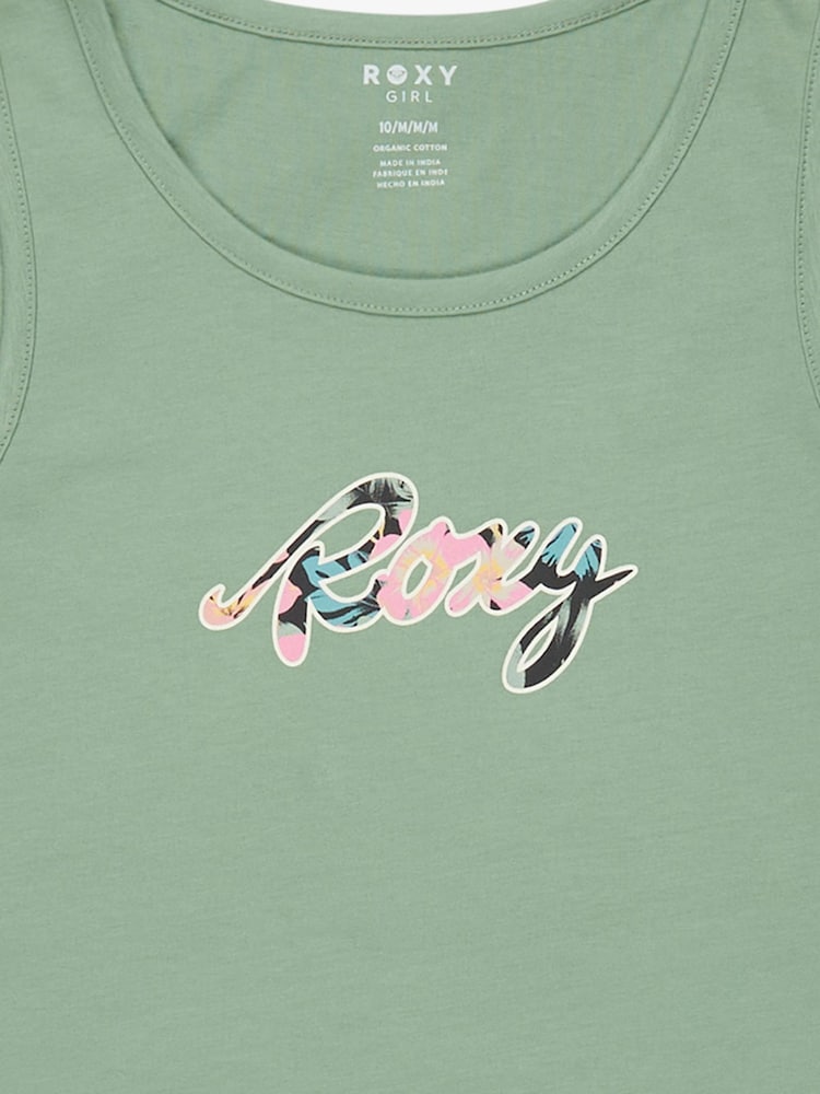 Roxy Green There Is Life Graphic Logo 100% Cotton Vest Top - Image 3 of 3